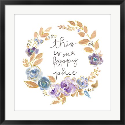 Framed Inspirational Flower Wreath Print