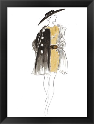 Framed Fashion Sketch I Print