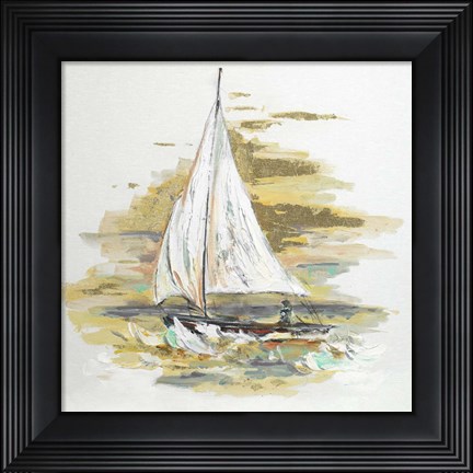 Framed Sailing at Sunset I Print