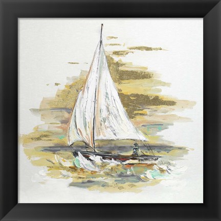 Framed Sailing at Sunset I Print