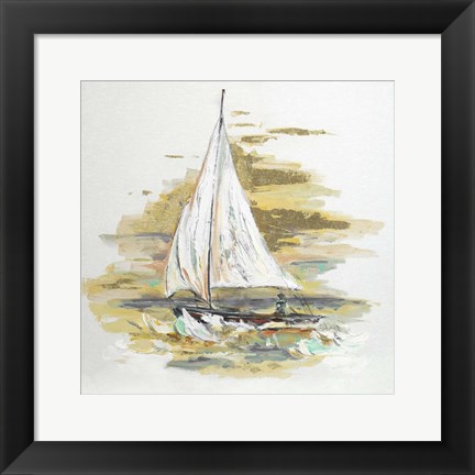 Framed Sailing at Sunset I Print