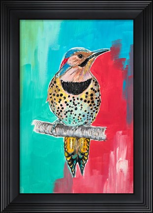 Framed Woodpecker I Print