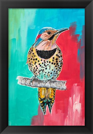 Framed Woodpecker I Print