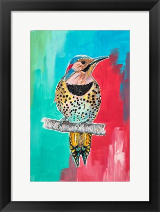Framed Woodpecker I Print