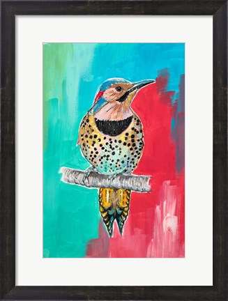 Framed Woodpecker I Print