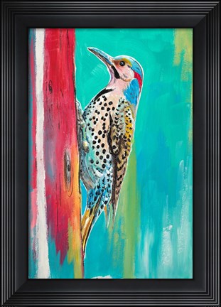 Framed Woodpecker II Print