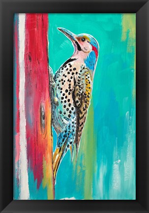 Framed Woodpecker II Print