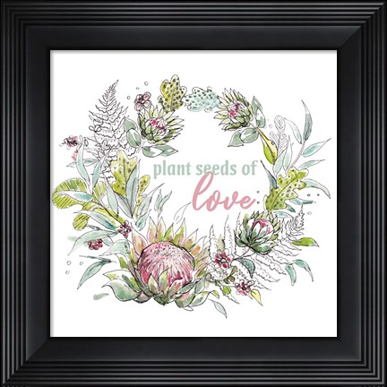 Framed Protea&#39;s Inspirational Wreath I Print