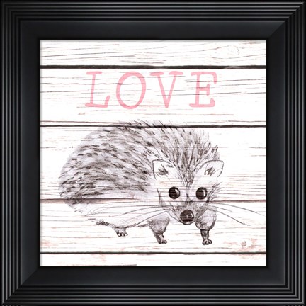 Framed Hedgehog Love Print