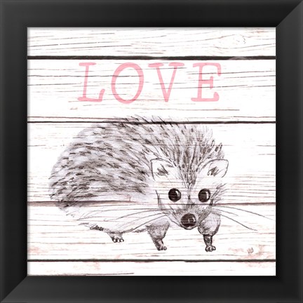 Framed Hedgehog Love Print