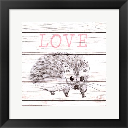 Framed Hedgehog Love Print