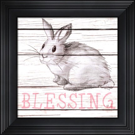 Framed Rabbit Blessing Print