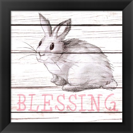 Framed Rabbit Blessing Print