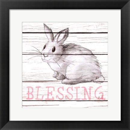 Framed Rabbit Blessing Print