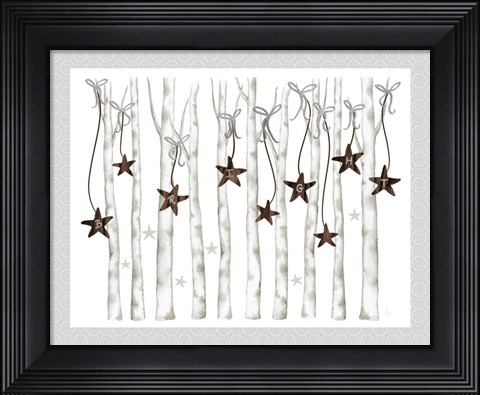 Framed Merry and Bright Birch Trees II Print