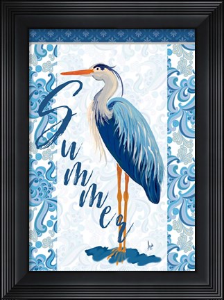 Framed Summer Heron Print