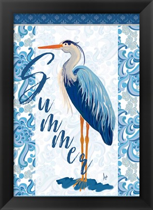 Framed Summer Heron Print