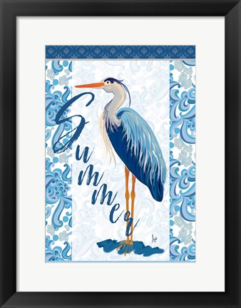 Framed Summer Heron Print