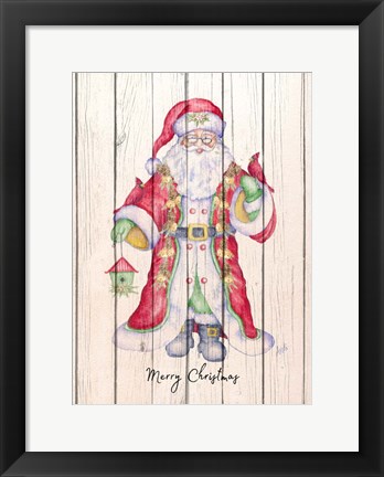 Framed Santa &amp; Cardinal I Print