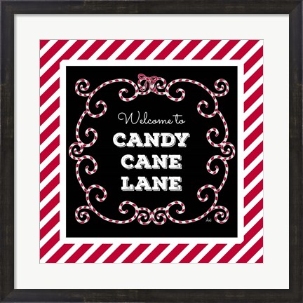 Framed Welcome to Candy Cane Lane Print