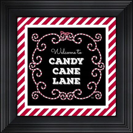 Framed Welcome to Candy Cane Lane Print