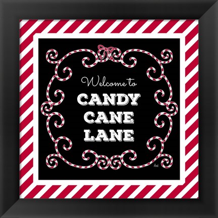 Framed Welcome to Candy Cane Lane Print