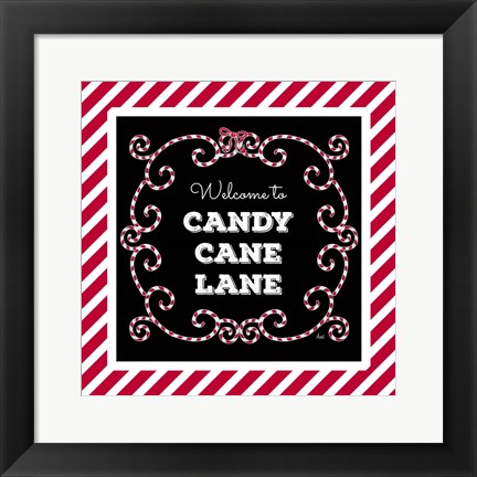 Framed Welcome to Candy Cane Lane Print