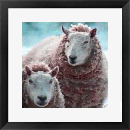 Framed Sheep Square I Print