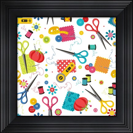 Framed Sew Excited Nifty Notions Print