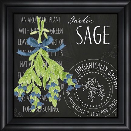 Framed Garden Grown Herbs II Print