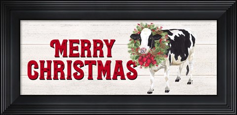 Framed Christmas on the Farm - Merry Christmas Print