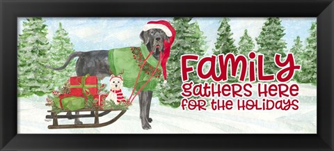 Framed Dog Days of Christmas - Family Gathers Print