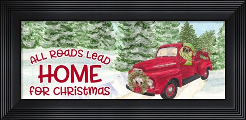 Framed Dog Days of Christmas - Roads Lead Home Print