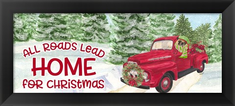 Framed Dog Days of Christmas - Roads Lead Home Print