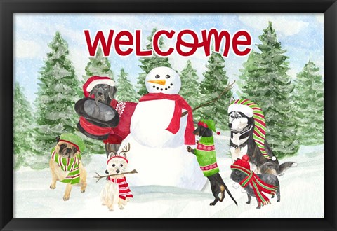 Framed Dog Days of Christmas - Welcome Print