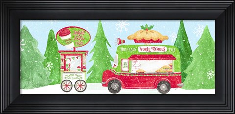 Framed Food Cart Christmas panel I Print