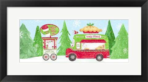 Framed Food Cart Christmas panel I Print