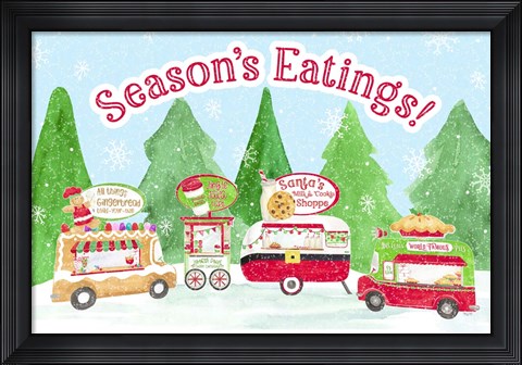 Framed Food Cart Christmas - Seasons Eatings Print