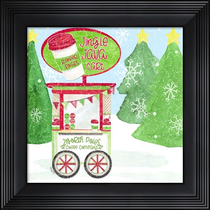 Framed Food Cart Christmas II Jingle Java Print