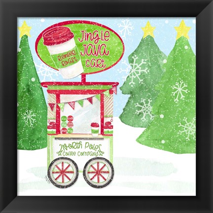 Framed Food Cart Christmas II Jingle Java Print