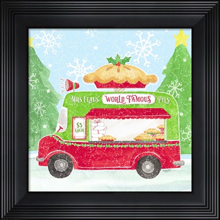 Framed Food Cart Christmas III Mrs Clause Pies Print