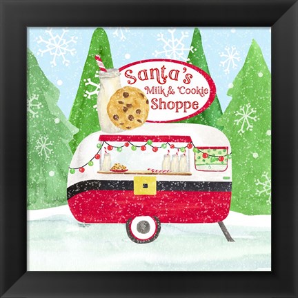 Framed Food Cart Christmas IV Santas Milk and Cookies Print