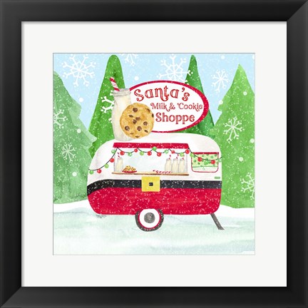 Framed Food Cart Christmas IV Santas Milk and Cookies Print