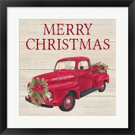 Framed Home for the Holidays - Red Truck Print