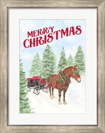 Framed Sleigh Bells Ring - Merry Christmas Print
