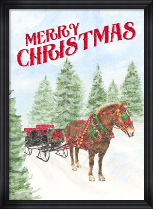 Framed Sleigh Bells Ring - Merry Christmas Print