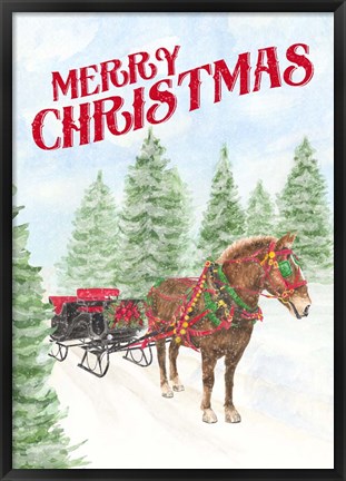 Framed Sleigh Bells Ring - Merry Christmas Print