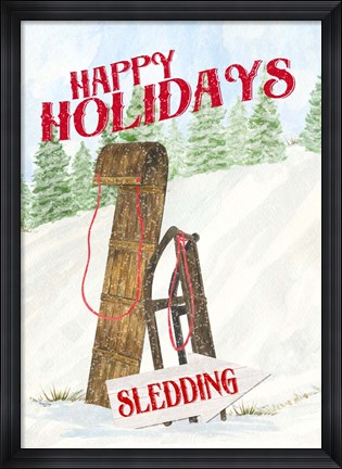 Framed Sleigh Bells Ring - Patchwork Print