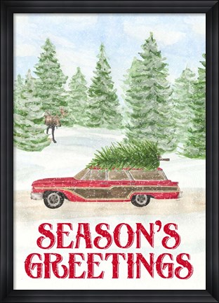Framed Sleigh Bells Ring - Seasons Greetings Print
