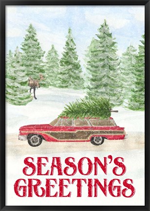 Framed Sleigh Bells Ring - Seasons Greetings Print